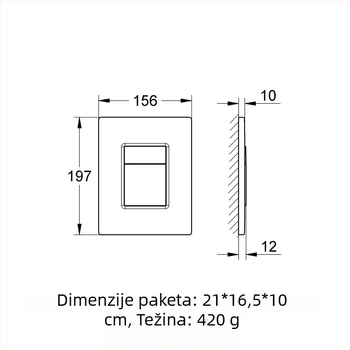 ABS skriveni ventil za ispiranje za zidni panel WC-a — dodatna oprema, svijetli luksuz