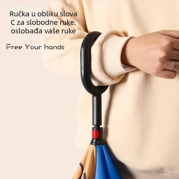 Dječji kišobran s dugom držalom, crtani motiv, 8 rebara od vlaknastog materijala, tkanina 210T, ručno otvaranje, UV zaštita UPF > 50