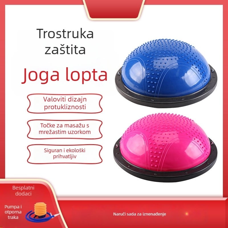 NAILI Wave Speed joga lopta s polusfernim dizajnom — PVC+ABS, nafukljiva, 6 kg, za fitness i pilates