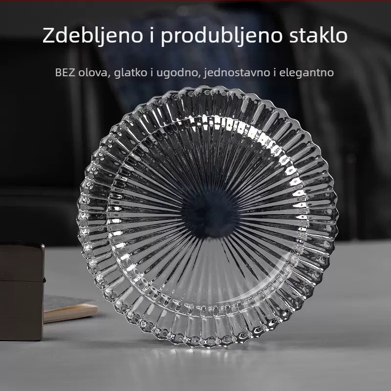 Pepelnjak od stakla s debelim prozirnim kristalnim dizajnom, kvadratni ili okrugli, za kućnu uporabu — Edinger
