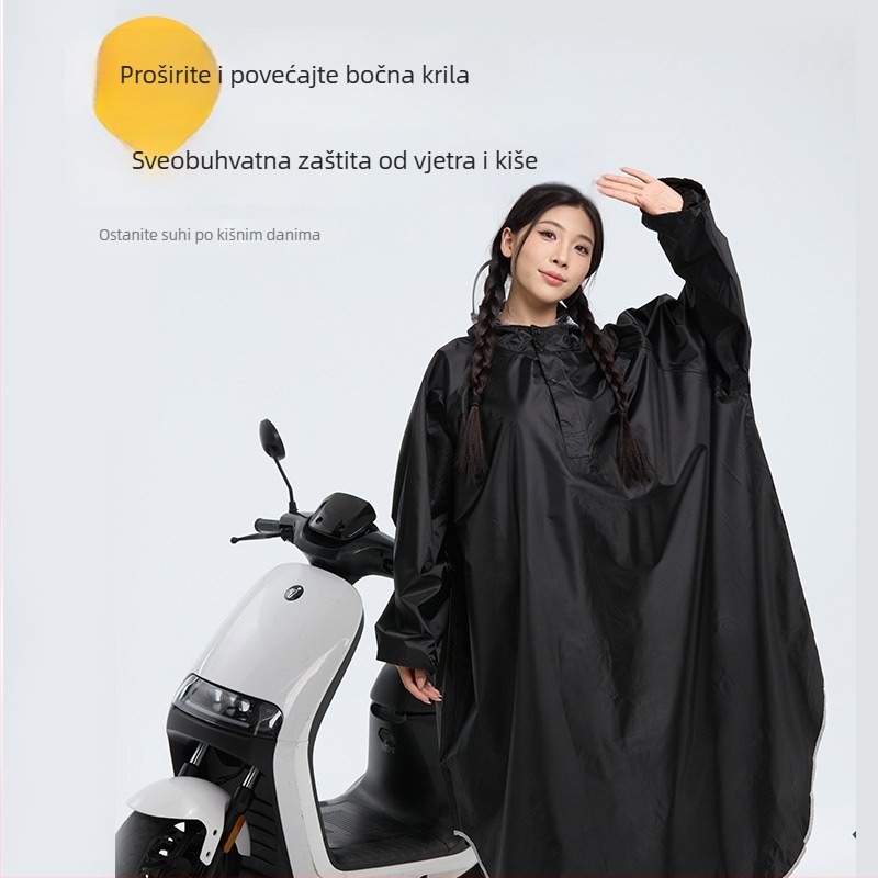 Jednodelno kišobdonsko pončo za motocikle i električna vozila, odrasli, Oxford tkanina, debljina tkanine 0.23, PVC vodootporni sloj.
