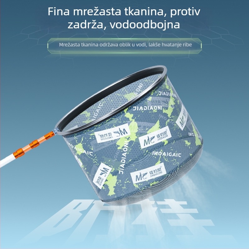Glava mreže za lov karasa – protiv kuka, puni set s zaštitom ribe, mreža od tkanine, dubina 30