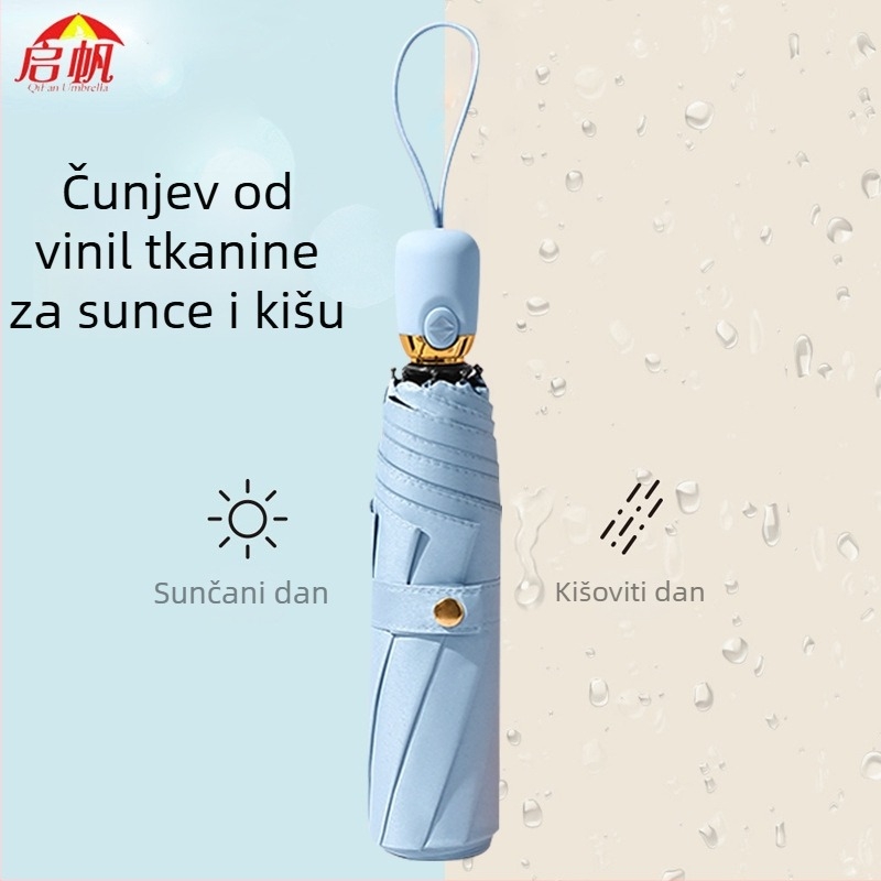 Trostruki suncobran s automatskim otvaranjem, 8 rebara, tkanina 190T, okvir od vlakana
