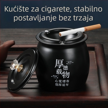 Nerđajući čelik pepalnik s poklopcem – otporan na vjetar i prašinu, jednostavan i moderan stil, Novi kineski stil, mogućnost vlastitog logotipa, pogodan kao poklon za ured ili dom