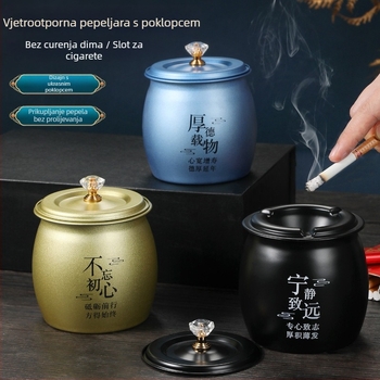 Nerđajući čelik pepalnik s poklopcem – otporan na vjetar i prašinu, jednostavan i moderan stil, Novi kineski stil, mogućnost vlastitog logotipa, pogodan kao poklon za ured ili dom