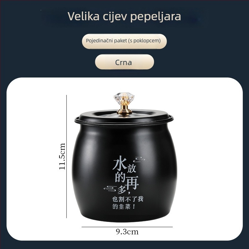 Nerđajući čelik pepalnik s poklopcem – otporan na vjetar i prašinu, jednostavan i moderan stil, Novi kineski stil, mogućnost vlastitog logotipa, pogodan kao poklon za ured ili dom