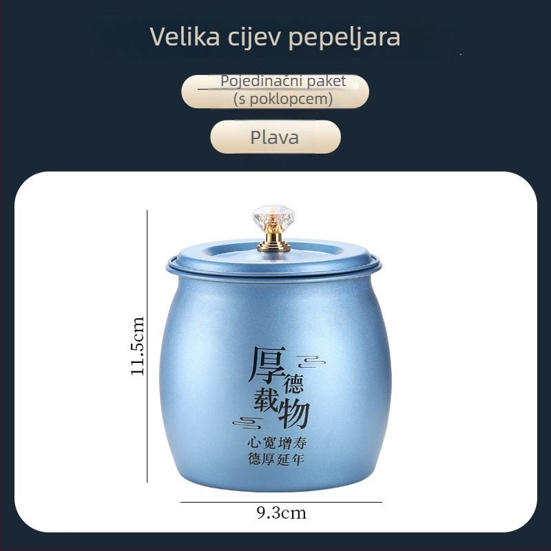 Nerđajući čelik pepalnik s poklopcem – otporan na vjetar i prašinu, jednostavan i moderan stil, Novi kineski stil, mogućnost vlastitog logotipa, pogodan kao poklon za ured ili dom