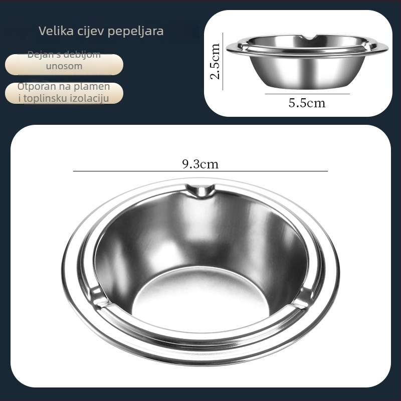 Nerđajući čelik pepalnik s poklopcem – otporan na vjetar i prašinu, jednostavan i moderan stil, Novi kineski stil, mogućnost vlastitog logotipa, pogodan kao poklon za ured ili dom