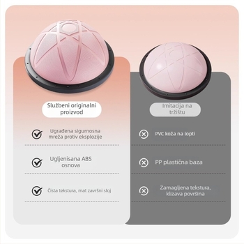 Joga lopta s polukružnom potporom za stopalo za Pilates, silikon, otporna na eksploziju, debeli dizajn, 5 kg