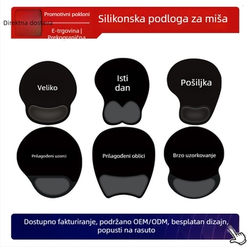 Prilagođeni podložak za zglob miša s debelim spužvastim jastučićem, jednobojan