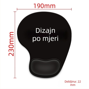 Prilagođeni podložak za zglob miša s debelim spužvastim jastučićem, jednobojan