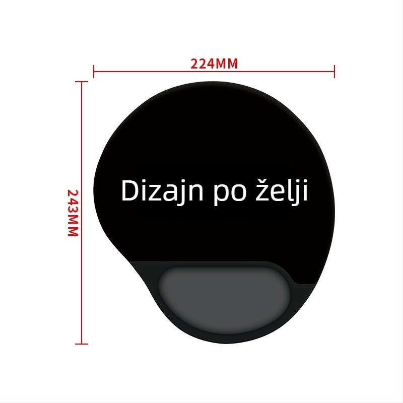 Prilagođeni podložak za zglob miša s debelim spužvastim jastučićem, jednobojan