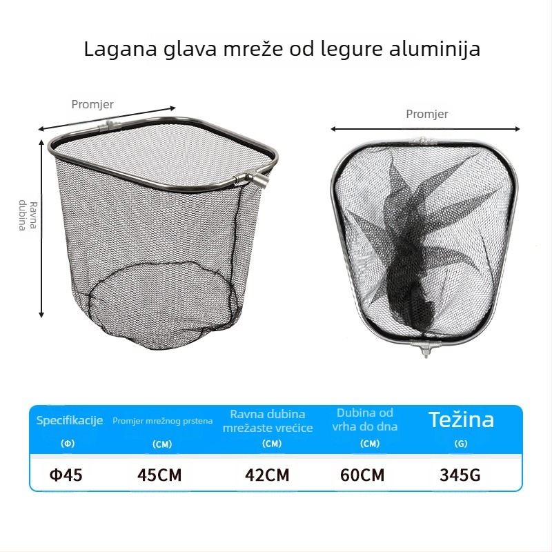 Sklopiva glava mreže za bacanje – trokutasta ravna glava, zaštita od zaplitanja, za velike ribe