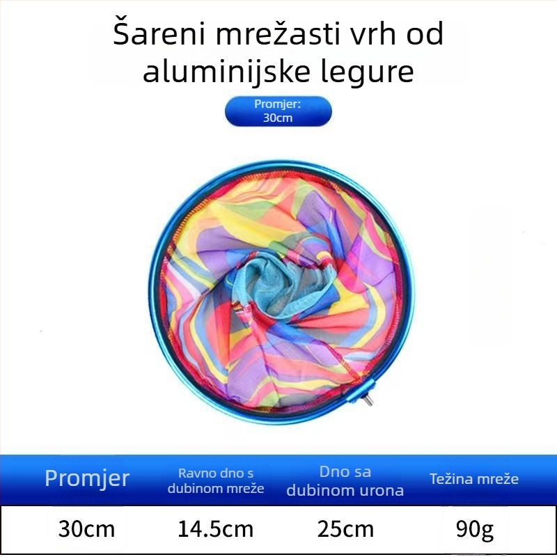 Okrugla glava mreže za ribolov, aluminijska legura, brzo sušeća mreža, ne savijajući dizajn, nosivost 5–15 kg