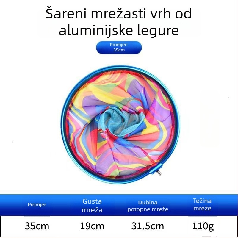 Okrugla glava mreže za ribolov, aluminijska legura, brzo sušeća mreža, ne savijajući dizajn, nosivost 5–15 kg
