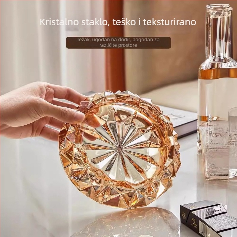 Kristalni stakleni pepelnjak za dom i ured, dekorativni dizajn nadahnut dijamantom, brend Shengfa, zaštita od rasipanja pepela, tisak logotipa po narudžbi
