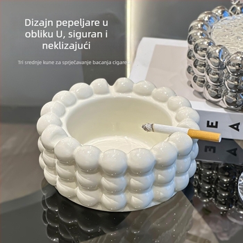 Keramički pepeljara s poklopcem, lagan luksuzan dizajn, funkcija prikupljanja i pohrane