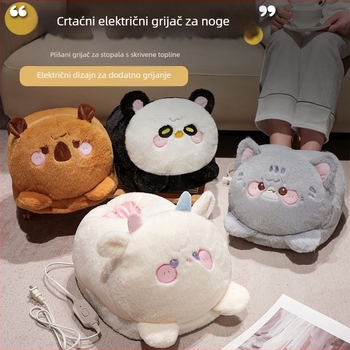 Plišane papuče za dom s karikaturalnim dizajnom, USB napajanje, plug-in, unisex, kućne papuče