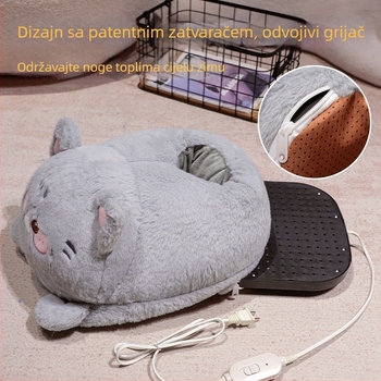 Plišane papuče za dom s karikaturalnim dizajnom, USB napajanje, plug-in, unisex, kućne papuče