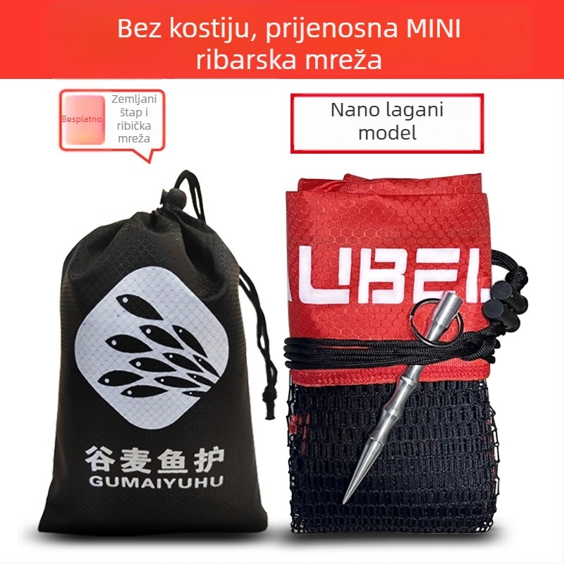 Torba od mreže za ribolov, prijenosna, mini, brzo suši; Marka AUBELO, Materijal: Mreža