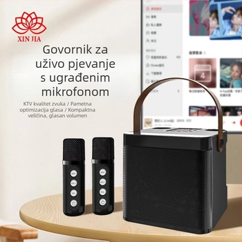 Prijenosni vanjski Bluetooth karaoke zvučnik s ugrađenom baterijom – Bluetooth 5.3, 10W izlaz, baterija 2000–4000 mAh, raspon 100Hz–20kHz, domet 10m
