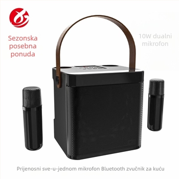 Prijenosni vanjski Bluetooth karaoke zvučnik s ugrađenom baterijom – Bluetooth 5.3, 10W izlaz, baterija 2000–4000 mAh, raspon 100Hz–20kHz, domet 10m