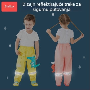 Dječje debele vodootporne hlače za kišu s PVC ljepilnim slojem