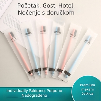 Jednokratna četkica za zube s mekanim vlaknima i bambusovim aktivnim ugljem za odrasle; biorazgradiva, dizajn 69850.