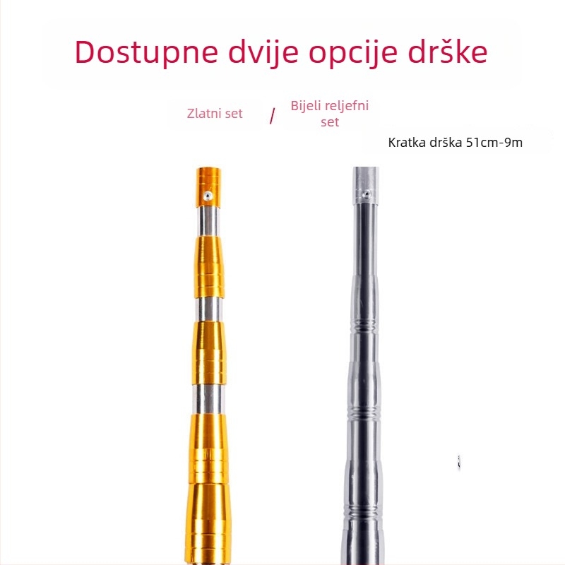 Nehrđajući čelik, teleskopska ribarska grablja za uklanjanje vodene biljke, s glavom od 8 ili 12 zuba; uključuje glavu grablje i štap za mrežu.