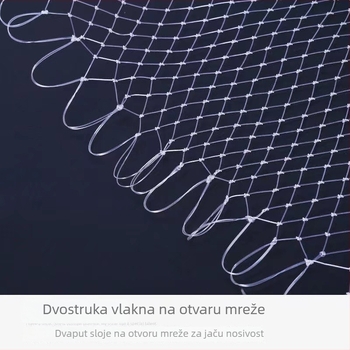 Ribolovna mreža za pristajanje, ručno pletena najlonska mreža s otvorom 1 cm, produbljen dizajn, zaštita od zakačenja
