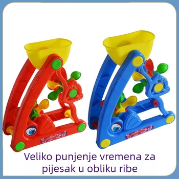 Dječji set za igru u pijesku: plastična lopatica, kanta, lijak, pješčani sat, lanac i ravnoteža (Materijal: Plastika; Dob: 0–3 godine; Pakiranje: šarena kutija; Kategorija: Igračke)