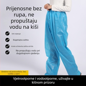 Pantalone kiše za odrasle s prozirnom EVA tkaninom, vodootporne, za planinarenje, ribolov, prijenosne