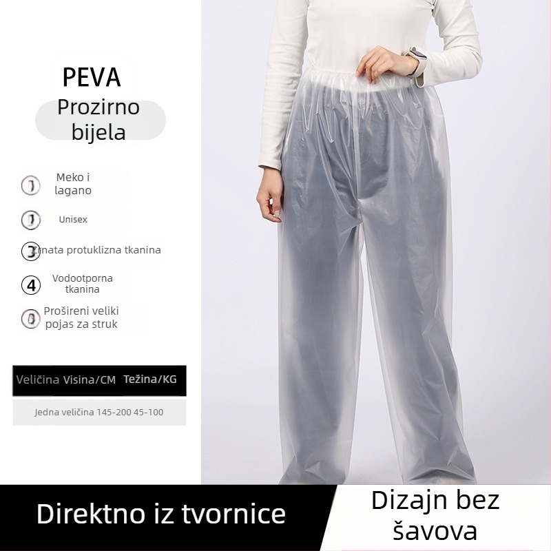 Pantalone kiše za odrasle s prozirnom EVA tkaninom, vodootporne, za planinarenje, ribolov, prijenosne