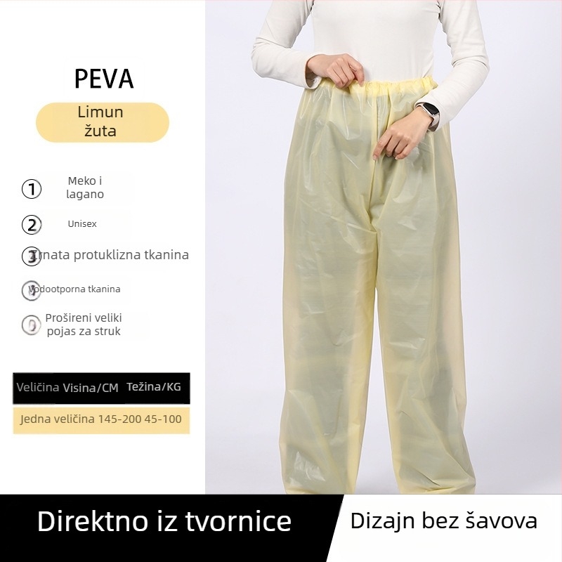 Pantalone kiše za odrasle s prozirnom EVA tkaninom, vodootporne, za planinarenje, ribolov, prijenosne