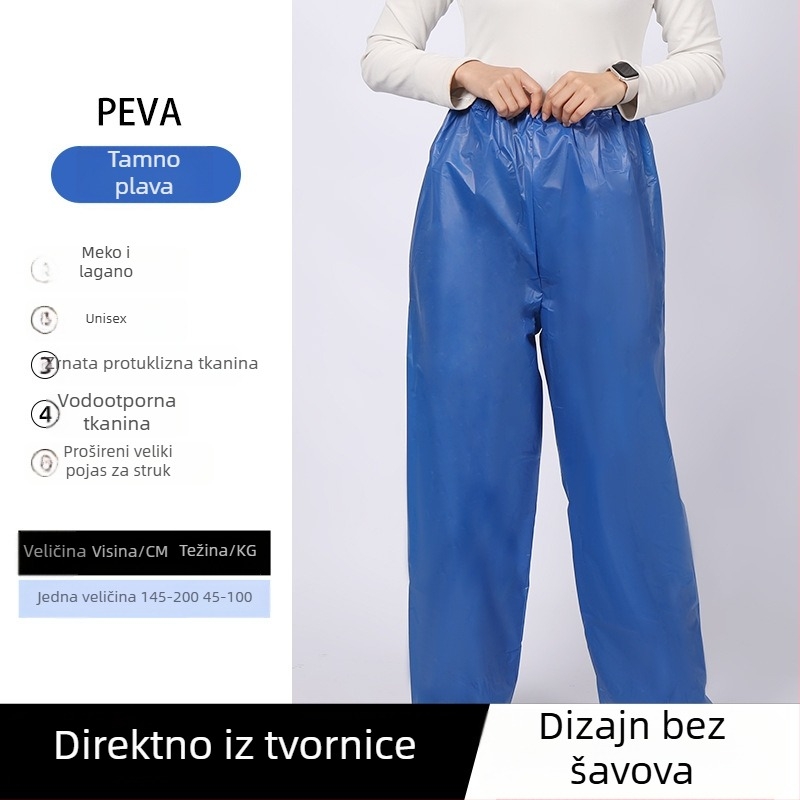 Pantalone kiše za odrasle s prozirnom EVA tkaninom, vodootporne, za planinarenje, ribolov, prijenosne