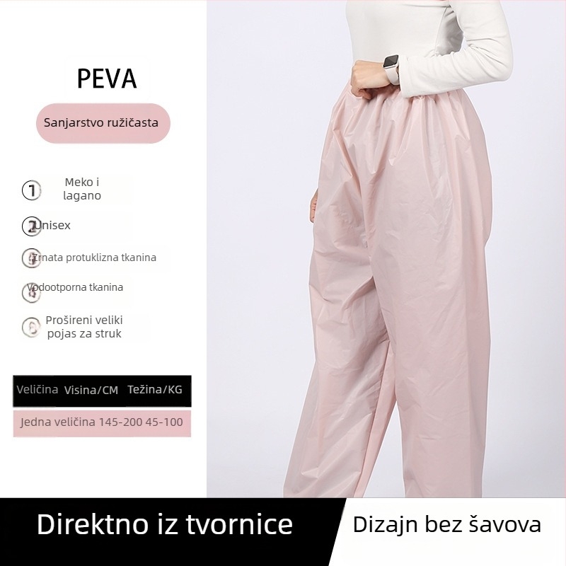 Pantalone kiše za odrasle s prozirnom EVA tkaninom, vodootporne, za planinarenje, ribolov, prijenosne