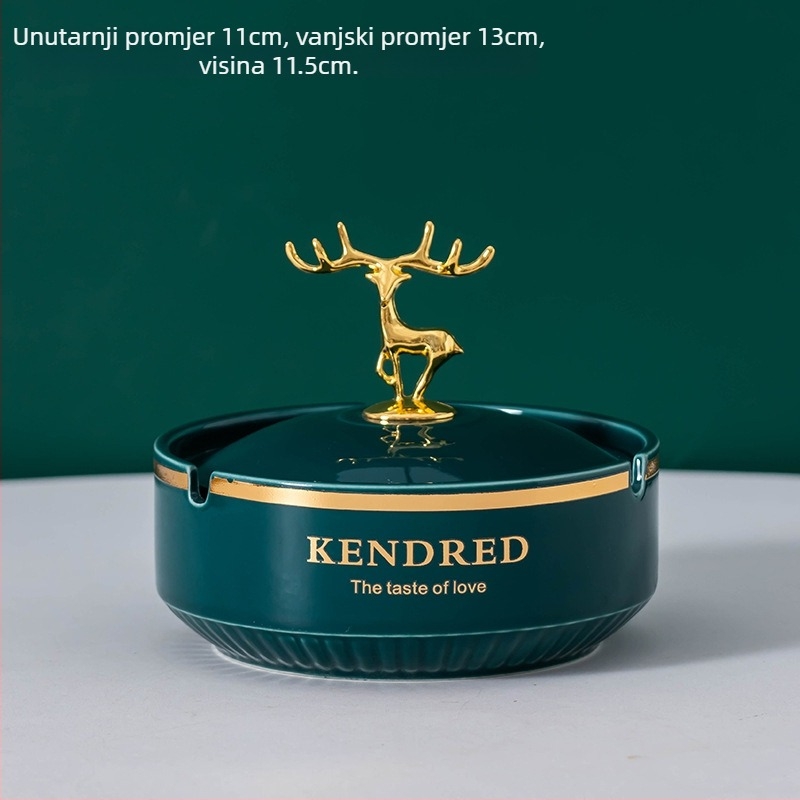 Keramička pepeljara s poklopcem, stil laganog luksuza, otisak logotipa i prilagodba, funkcija skladištenja