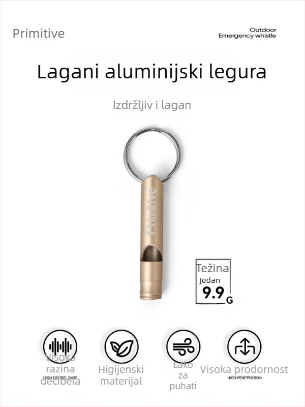 Metalna zviždaljka za preživljavanje - visok ton, nužni vanjski alarm, sigurnost u potresima i požarima