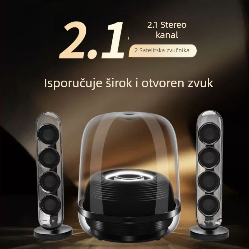 2.1-kanalni Bluetooth zvučnik s 8 drivera, Bluetooth 5.3, izlaz 40 W, raspon frekvencija 40 Hz–20 kHz