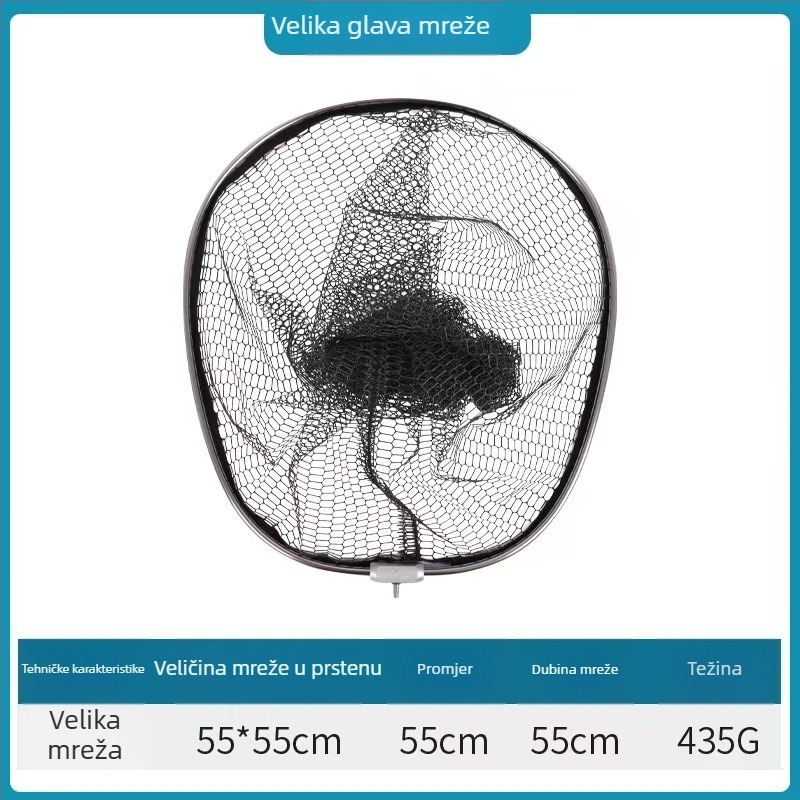 Ogromna ribarska mreža s ljepilom mrežom i premazom protiv zaplitanja, nosivost 25 kg, dubina 50 cm