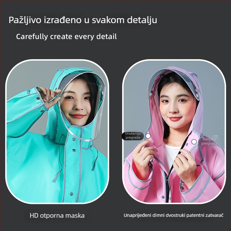 KIŠNA PONČO EVA za elektromotorni bicikl i motocikl — EVA tkanina, uobičajene debljine, za odraslu osobu, lagano