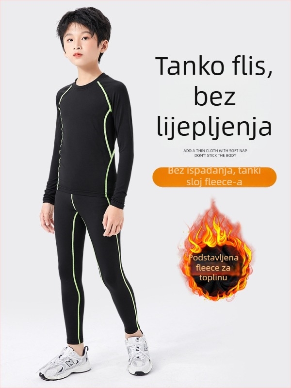 Dječji košarkaški set s brzim sušenjem, unisex dugi rukav top i hlače, poliester 92%, za sve sezone