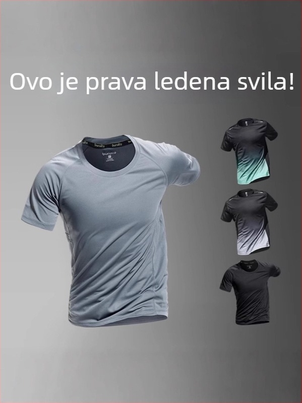 Muška brzosušeća majica od poliestera, labavi kroj, kratki rukavi, okrugli ovratnik