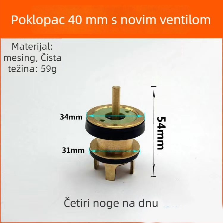 Kutna ventilska sklopka za ispiranje WC-a — bakreno tijelo, kašnjenje ispiranja, set za popravak, moderan jednostavan stil