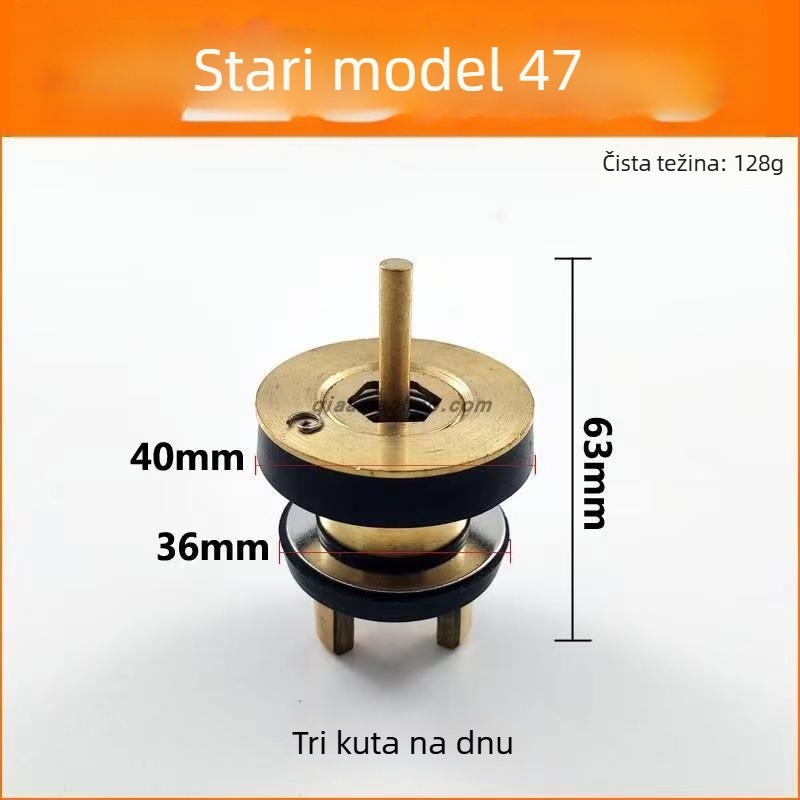 Kutna ventilska sklopka za ispiranje WC-a — bakreno tijelo, kašnjenje ispiranja, set za popravak, moderan jednostavan stil