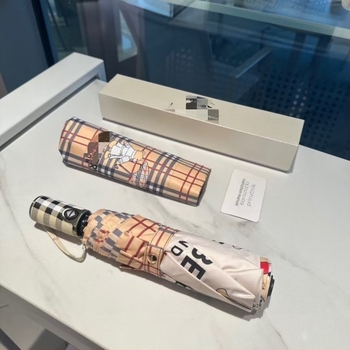 Kišobran za sunce i kišu, potpuno automatski sklopivi kišobran, karirani dizajn, UPF > 40, 8 rebara, poliester 190T, osovina od čelika, drška od drva