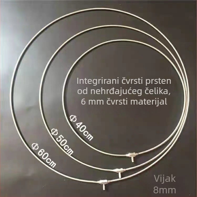 Nehrđajući čelik, sklopiva mreža za ribolov s integriranom glavom i velikim obručem