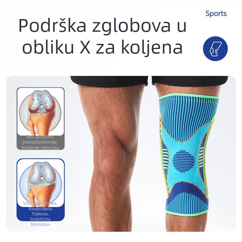 Štitnici za koljena za odrasle, silikon, mješavina najlona-spandexa-poliestera, za trčanje i planinarenje