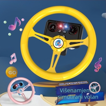 Dječji volan za igru sa svjetlima - retro simulacija suvozača, glazba/glas, plastika, memorija do 1 GB, napajanje obična suha baterija, uzrast 4–6 godina