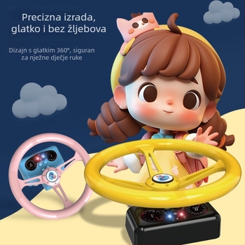 Dječji volan za igru sa svjetlima - retro simulacija suvozača, glazba/glas, plastika, memorija do 1 GB, napajanje obična suha baterija, uzrast 4–6 godina